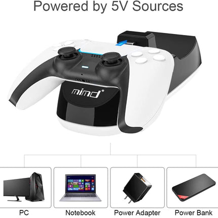 PS5 Charging Dock with USB Charging for 2 Controllers