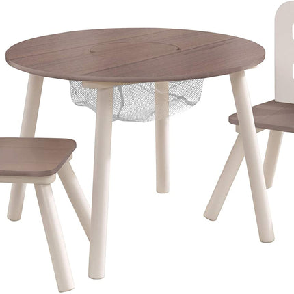 Round Table and 2 Chair Set for children (Grey)
