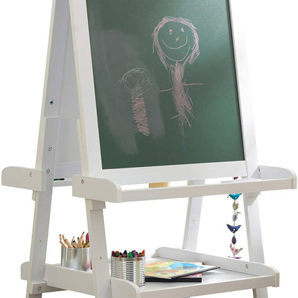 White Deluxe Wood Easel set for kids