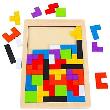 40 Pieces Wooden Blocks Puzzle Brain Teasers for Kids Montessori model