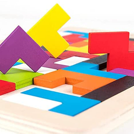 40 Pieces Wooden Blocks Puzzle Brain Teasers for Kids Montessori model