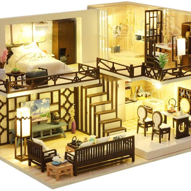 Dollhouse Miniature with Furniture Kit Plus Dust Proof and Music Movement - Creative Room (1:24 Scale Creative Room Idea)