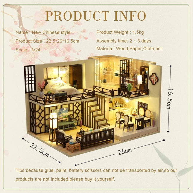 Dollhouse Miniature with Furniture Kit Plus Dust Proof and Music Movement - Creative Room (1:24 Scale Creative Room Idea)