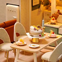 Dollhouse Miniature with Furniture Kit Plus Dust Proof and Music Movement - Comfortable room (1:24 Scale Creative Room Idea)