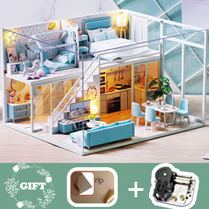 Dollhouse Miniature with Furniture Kit Plus Dust Proof and Music Movement - Poetic Life (1:24 Scale Creative Room Idea)