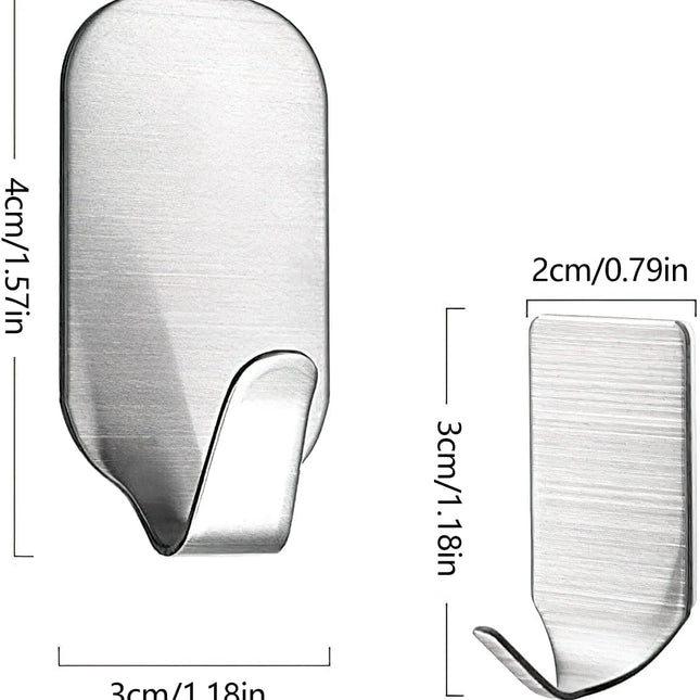 23 Pieces Stainless Steel Waterproof Self Adhesive Dual Wall Hooks for Bathroom, Bedroom and Kitchen