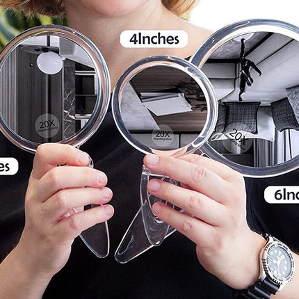 20X Magnifying Hand Mirror Two Sided Use for Makeup Application, Tweezing, and Blackhead/Blemish Removal (15 cm)