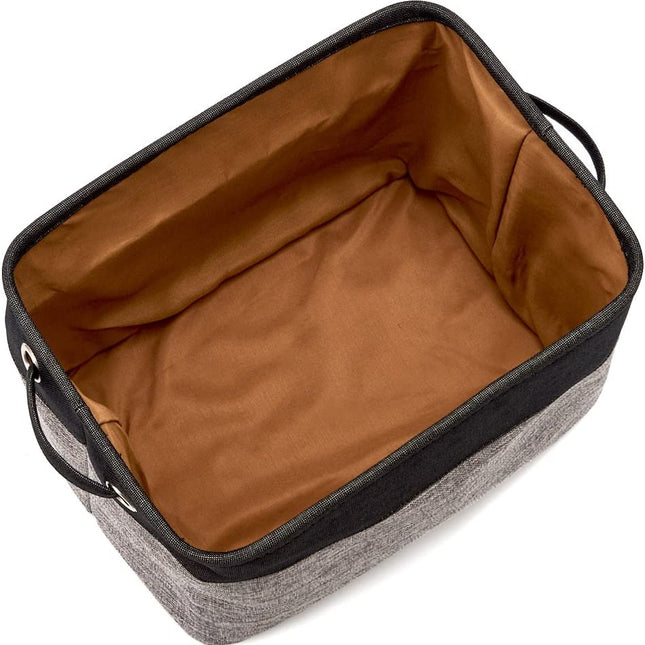 Pack of 3 Collapsible Large Cube Fabric Storage Bins Baskets for Laundry - Black and Gray
