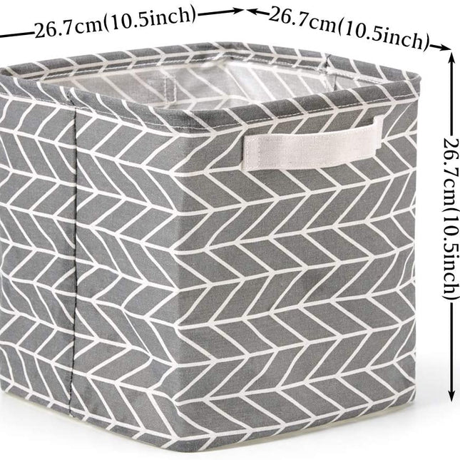 Pack of 6 Foldable Fabric Basket Bin Storage Cube for Nursery, Office and Home Decor (Multi)