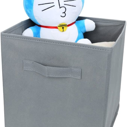 Pack of 6 Foldable Fabric Basket Bin Storage Cube for Nursery, Office and Home Decor (Grey)