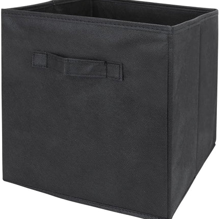 Pack of 6 Foldable Fabric Basket Bin Storage Cube for Nursery, Office and Home Decor (Black)