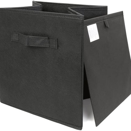 Pack of 6 Foldable Fabric Basket Bin Storage Cube for Nursery, Office and Home Decor (Black)
