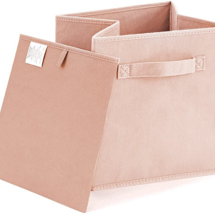 Pack of 6 Foldable Fabric Basket Bin Storage Cube for Nursery, Office and Home Decor (Pink)