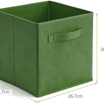 Pack of 6 Foldable Fabric Basket,  Collapsible Storage Cube for Nursery, Office, Home Decor, Shelf Cabinet, Cube Organizers (Kale Green)