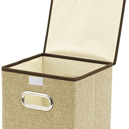 Pack of 4 Foldable Fabric Basket Bin,  Collapsible Storage Cube for Nursery, Office, Home Decor, Shelf Cabinet, Cube Organizers (Gray)