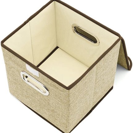 Pack of 4 Foldable Fabric Basket Bin,  Collapsible Storage Cube for Nursery, Office, Home Decor, Shelf Cabinet, Cube Organizers (Gray)