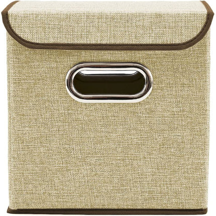 Pack of 4 Foldable Fabric Basket Bin,  Collapsible Storage Cube for Nursery, Office, Home Decor, Shelf Cabinet, Cube Organizers (Gray)