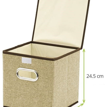 Pack of 4 Foldable Fabric Basket Bin,  Collapsible Storage Cube for Nursery, Office, Home Decor, Shelf Cabinet, Cube Organizers (Gray)