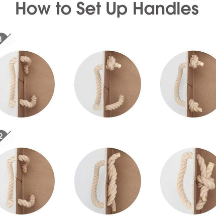 Pack of 4 Foldable Fabric Storage Cube Bins with Cotton Rope Handle and Collapsible Water Resistant Basket Box Organizer for Shelves (Beige)