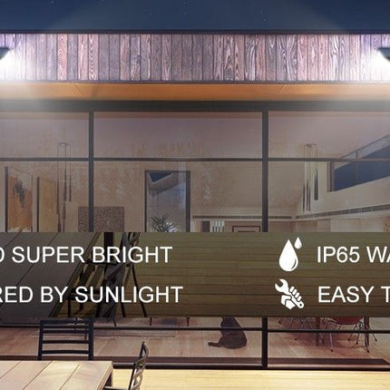 100 Waterproof LED Motion Sensor Solar Security Lights Outdoor (2pack)