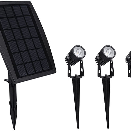 3 x LED Spotlights Powered Solar Garden Lights Outdoor Waterproof (Warm White)