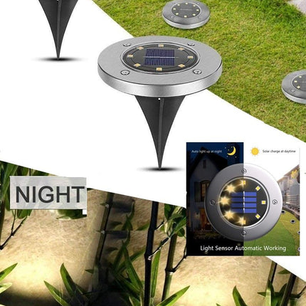 8 Pack LED Solar Pathway Lights Outdoor Solar Ground Lights (Warm White)