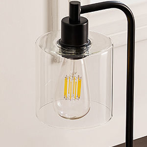 Industrial Table Lamp with 2 USB Port for Bedside Nightstand Desk and Living Room Office (Bulb not Included)