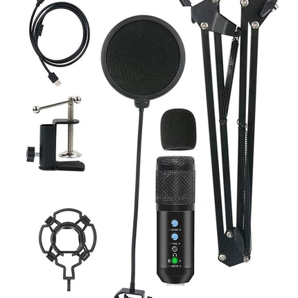 USB Condenser Microphone Kit with Adjustable Scissor Arm Stand Shock Mount for Podcasting, Gaming, Studio and Home Recording