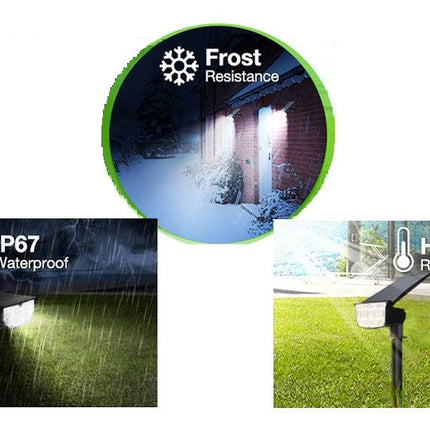 2 Pack 38 LEDs Solar Landscape Spotlights with 70&deg; Adjustable Panel and IP65 Waterproof (White)