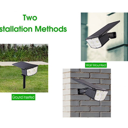 2 Pack 38 LEDs Solar Landscape Spotlights with 70&deg; Adjustable Panel and IP65 Waterproof (White)