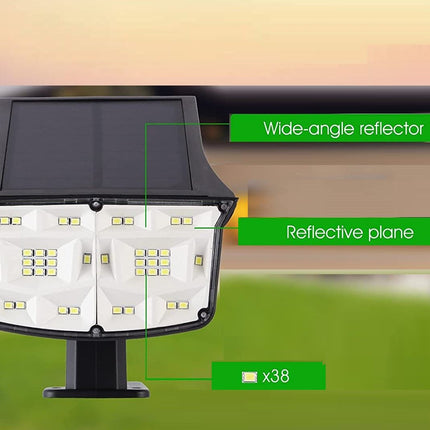 2 Pack 38 LEDs Solar Landscape Spotlights with 70&deg; Adjustable Panel and IP65 Waterproof (White)