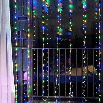 LED String Lights Curtain for Bedroom Wall Party, 8 Modes, USB Powered and IP64 Waterproof (3m x 3m)