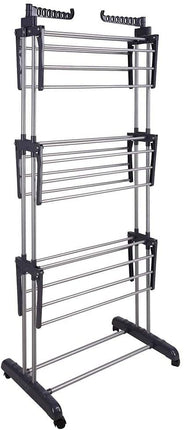 3 Tier Foldable Clothes Drying Rack for Laundry Dryer with Hanger Stand Rail Indoor