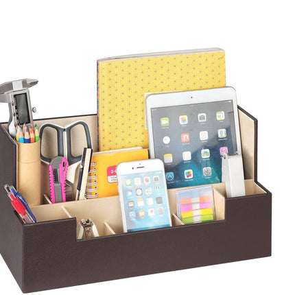 Desk Supplies Office Organizer Caddy (Brown)