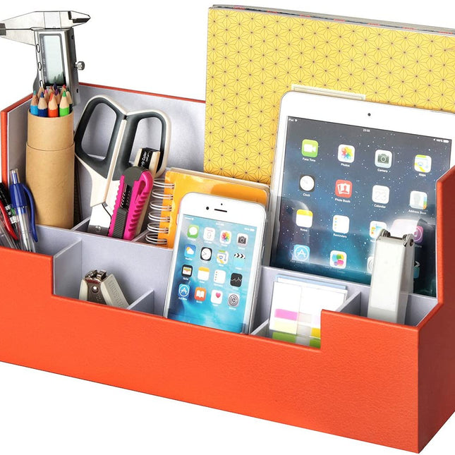 Desk Supplies Office Organizer Caddy (Orange)