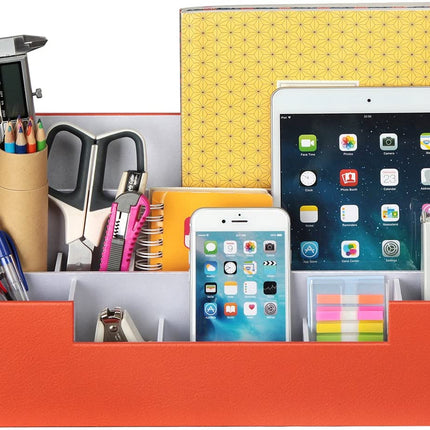 Desk Supplies Office Organizer Caddy (Orange)