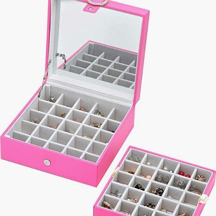 Cubic Buckle Earrings Organizer (Pink)