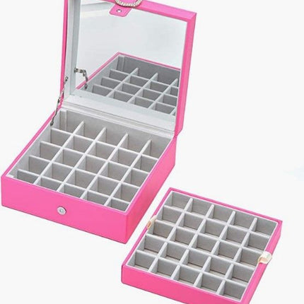 Cubic Buckle Earrings Organizer (Pink)