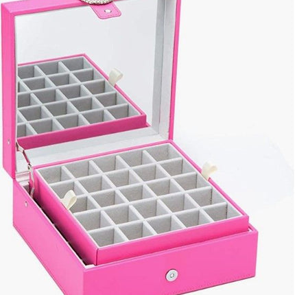 Cubic Buckle Earrings Organizer (Pink)