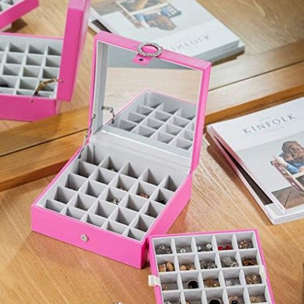 Cubic Buckle Earrings Organizer (Pink)