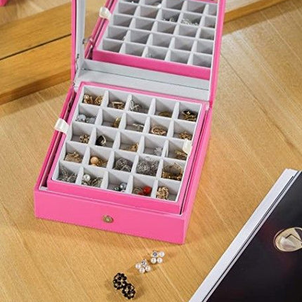 Cubic Buckle Earrings Organizer (Pink)