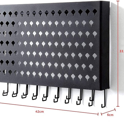 Wall Mount Earring Jewelry Hanger Organizer Holder with 109 Holes and 19 Hooks (Black)