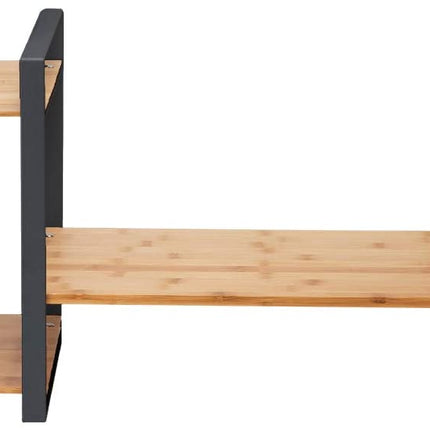 Bamboo Monitor Laptop Stand with 2 Tier Storage (Black)