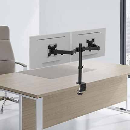 360 Degree Rotation Dual LCD LED Monitor Desk Mount Stand Fits 2 Screens Up to 27"