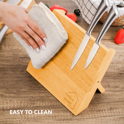 Natural Bamboo Magnetic Knife Block Holder with Strong Magnets for Home Kitchen Storage & Organisation
