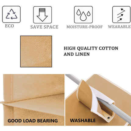 5 Tier Shelf Hanging Closet Organizer and Storage for Clothes (Beige)