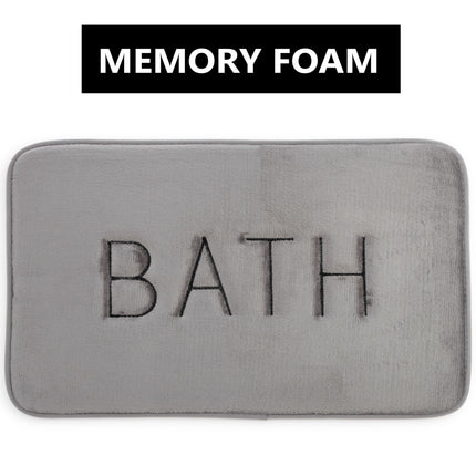 Extra Thick Memory Foam & Super Comfort Bath Rug Mat for Bathroom (60 x 40 cm, Grey)