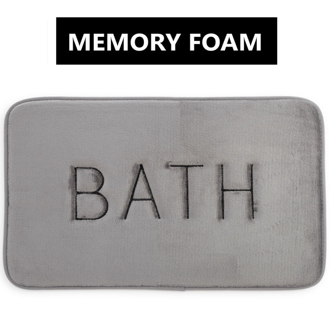 Extra Thick Memory Foam & Super Comfort Bath Rug Mat for Bathroom (60 x 40 cm, Grey)