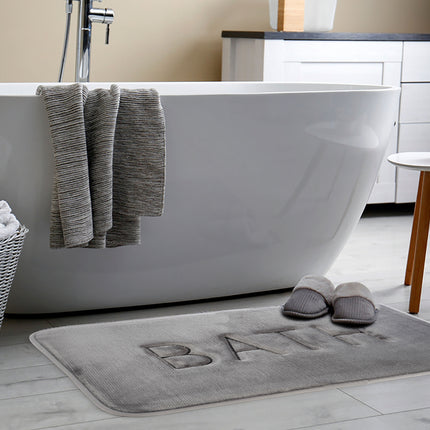 Extra Thick Memory Foam & Super Comfort Bath Rug Mat for Bathroom (60 x 40 cm, Grey)