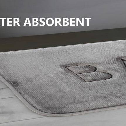Extra Thick Memory Foam & Super Comfort Bath Rug Mat for Bathroom (60 x 40 cm, Grey)